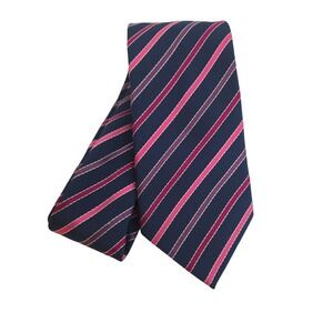 Charles Tyrwhitt Tie‎ Navy, Pink & Purple Diagonal Stripe Necktie Italy